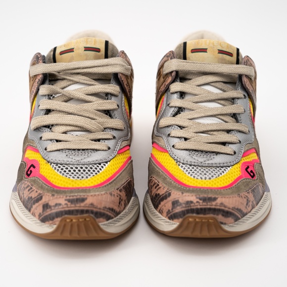 Size 35.5G - Gucci Ultrapace Pink Orange Yellow Snakeskin - Picture 2 of 13